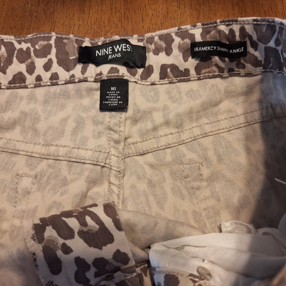 Nine West Leopard Print Pants - Brown and Cream